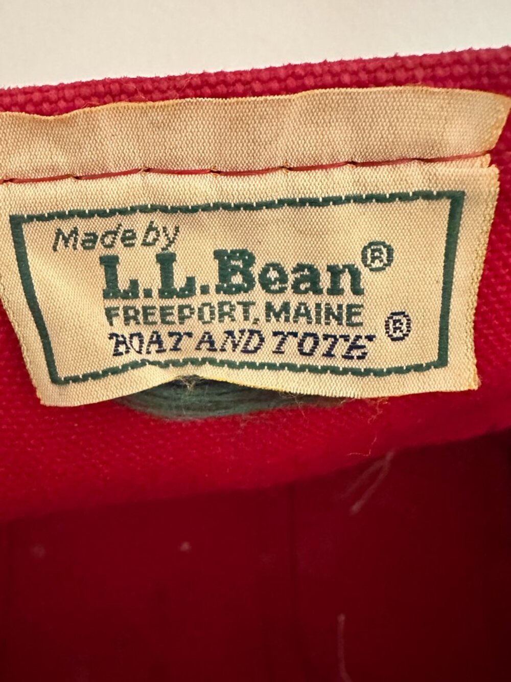 Rare Vintage 80s L.L. Bean Boat And Tote Red Blue Canvas Large Bag - Picture 7 of 16
